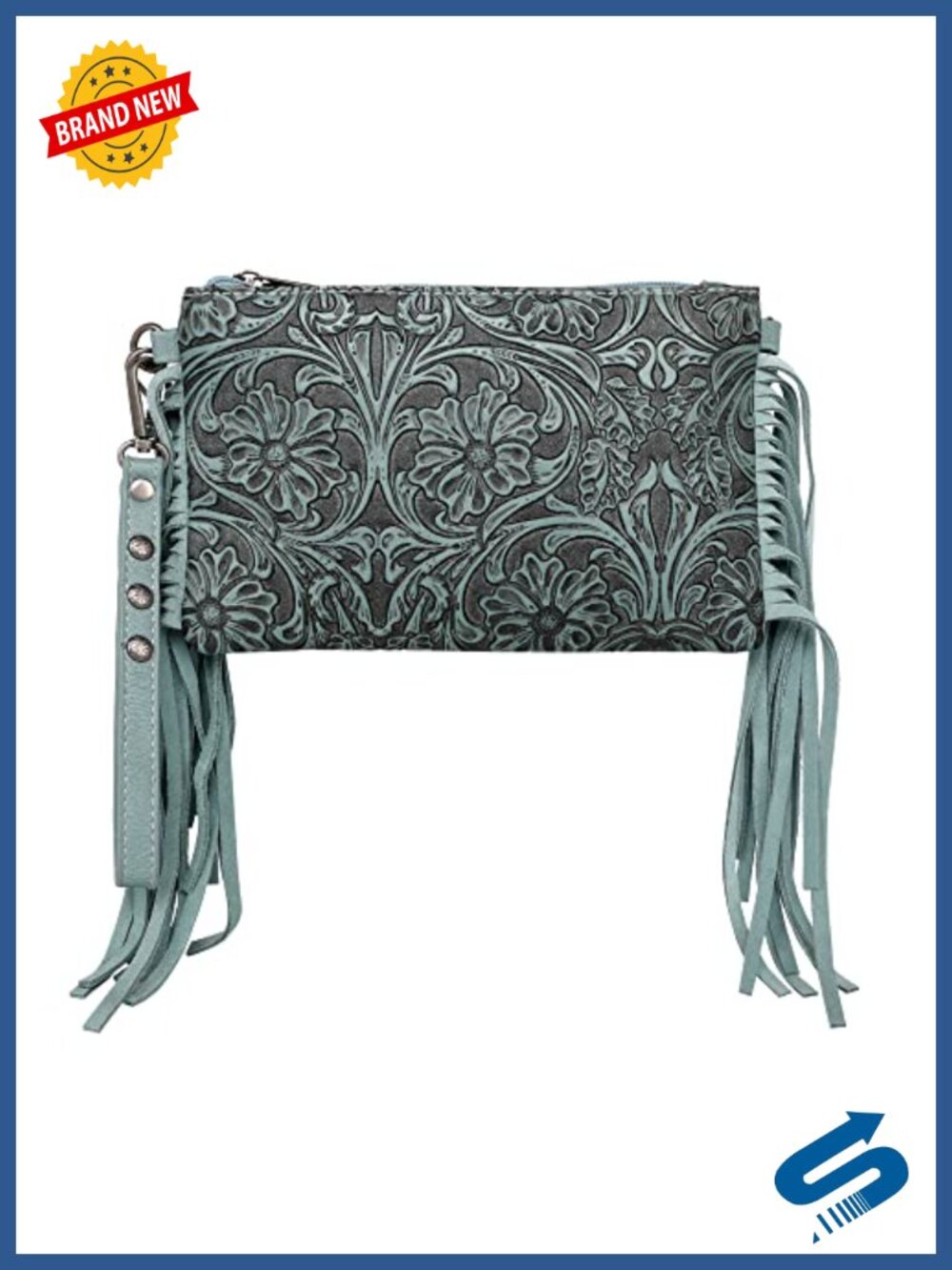 Montana West Western Floral Embossed Faux Leather Crossbody Wallet Purse